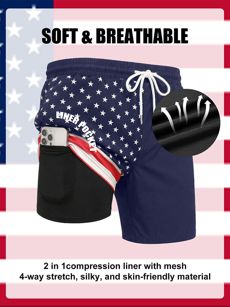 Stylish Printed Beach Swim Trunks (US Only)