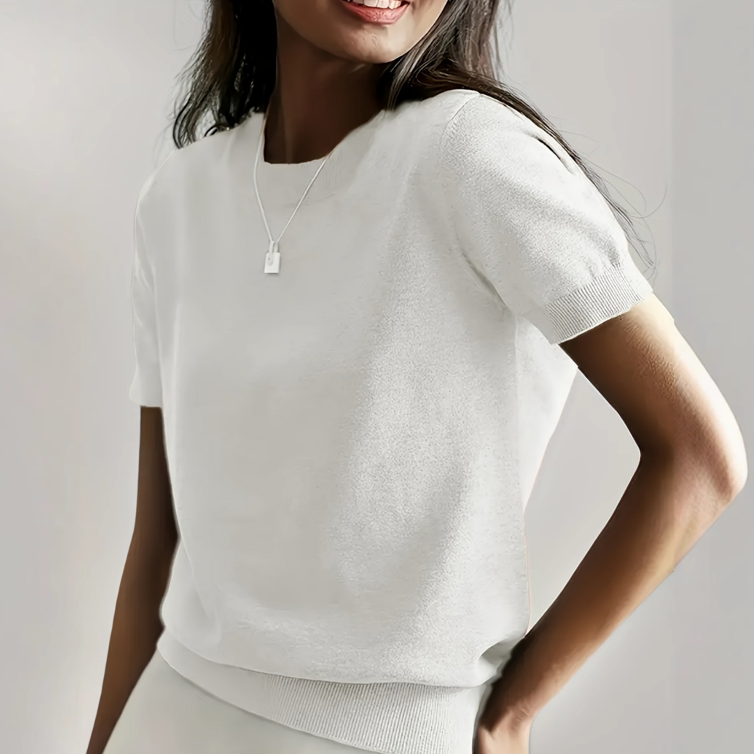 Viane - Casual Korte Mouw Crew Neck Top