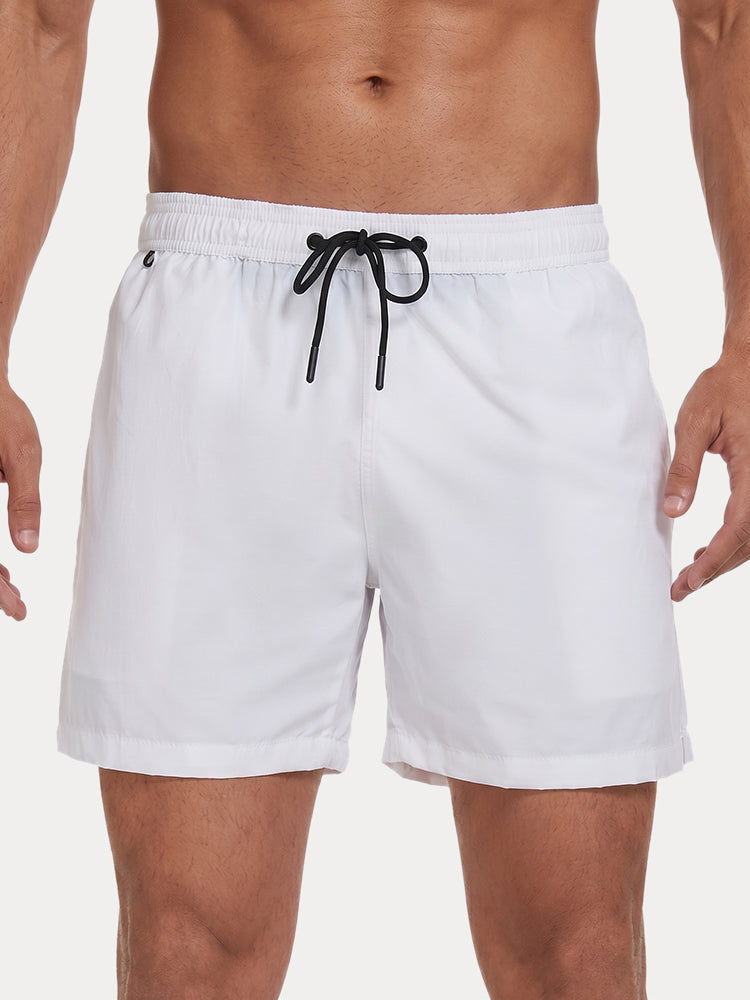 Mesh Lining Elastic Waist Beach Shorts