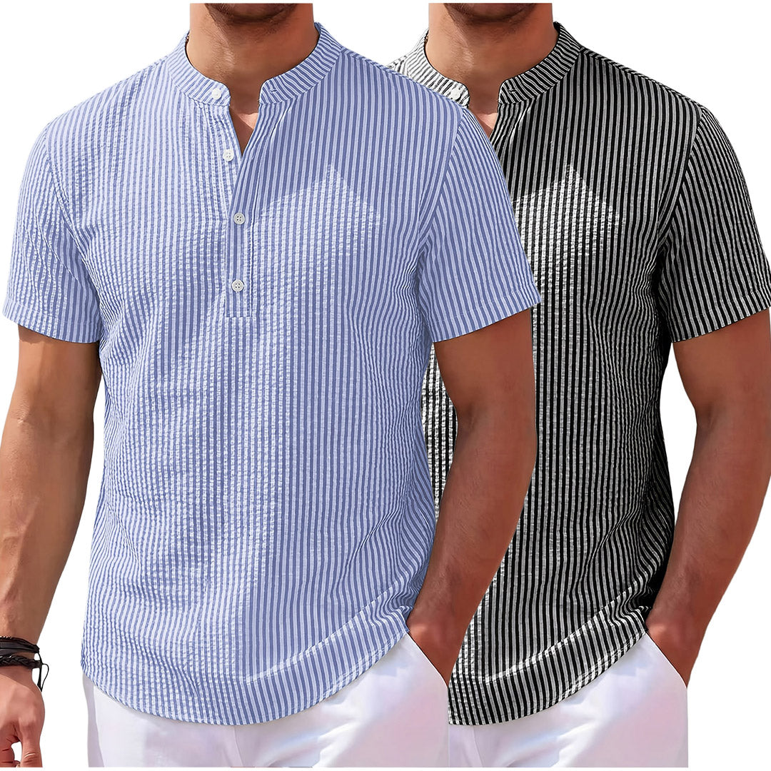 Koen | Gestreept Henley Shirt