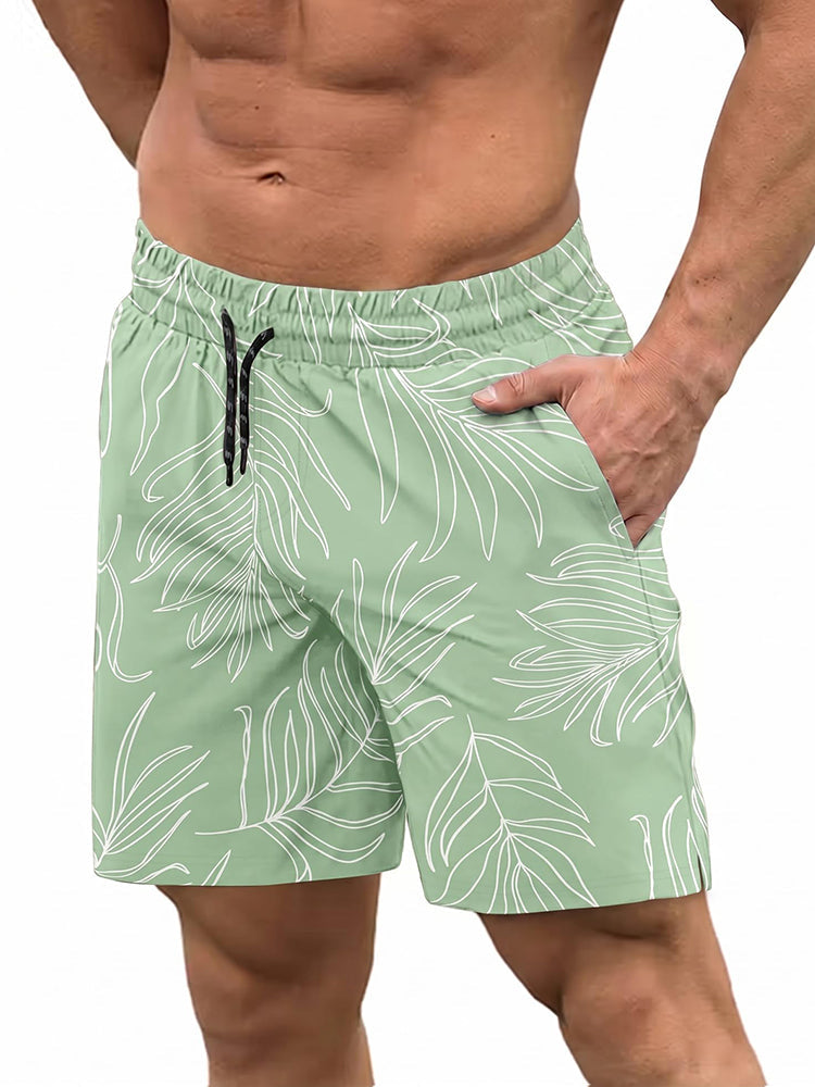 Quick-Dry Printed Swim Trunks with Compression Lining (US Only)