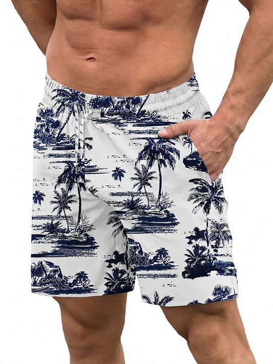 Quick-Dry Printed Swim Trunks with Compression Lining (US Only)
