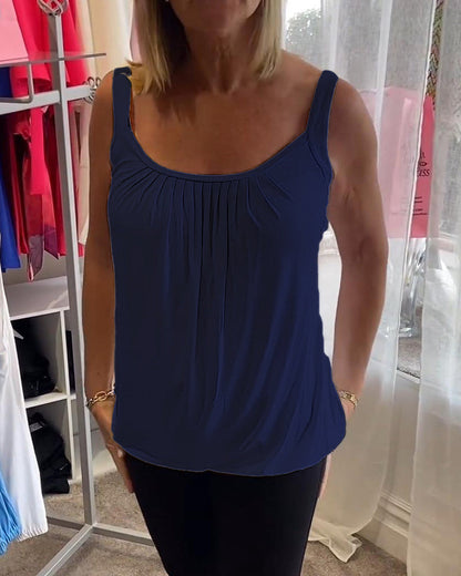 Luné® | Sofia — Elegante Mouwloze Top met Verfijnde Plooien