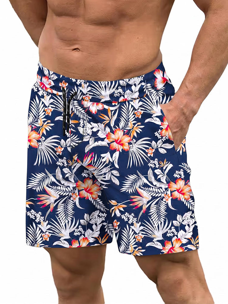 Quick-Dry Printed Swim Trunks with Compression Lining (US Only)
