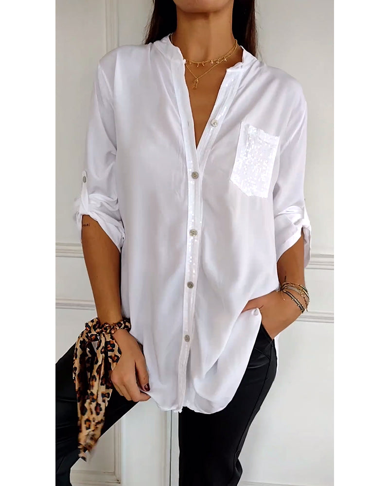 Casual Top met Pailletten Details