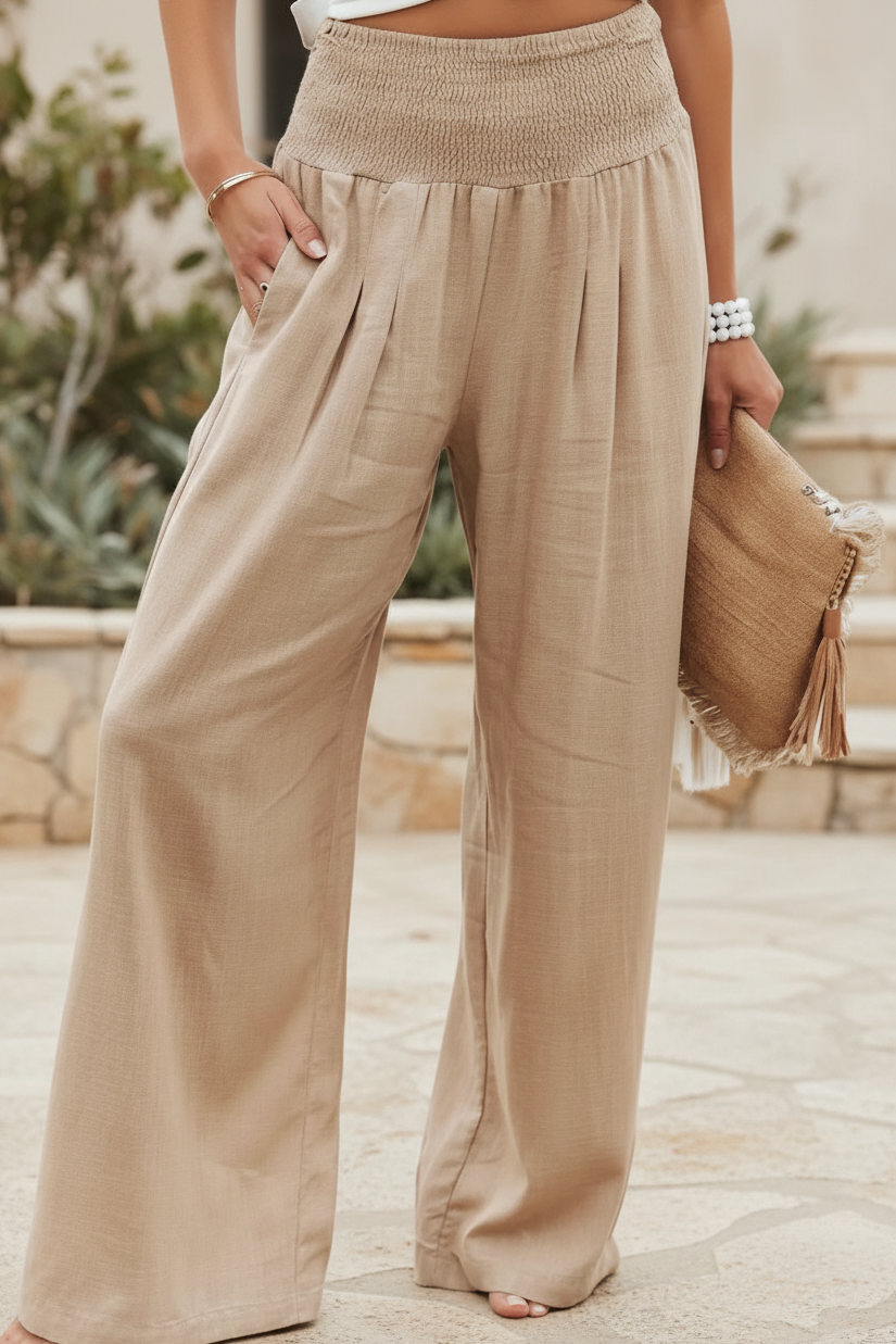Luné® | Selima — Elegante Wide-Leg Tussen­seizoensbroek