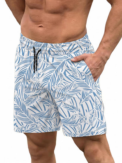 Quick-Dry Printed Swim Trunks with Compression Lining (US Only)