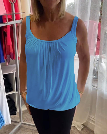 Luné® | Sofia — Elegante Mouwloze Top met Verfijnde Plooien