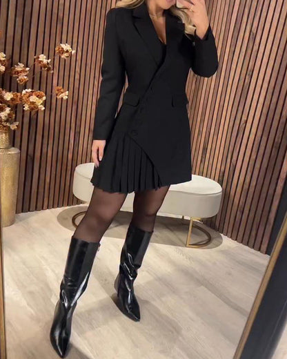 Luné® | Victoria — Elegante Jurk met Blazerlook & Reverskraag