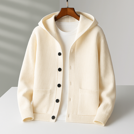 Luné® | Owen — Casual Geribd Vest met Capuchon