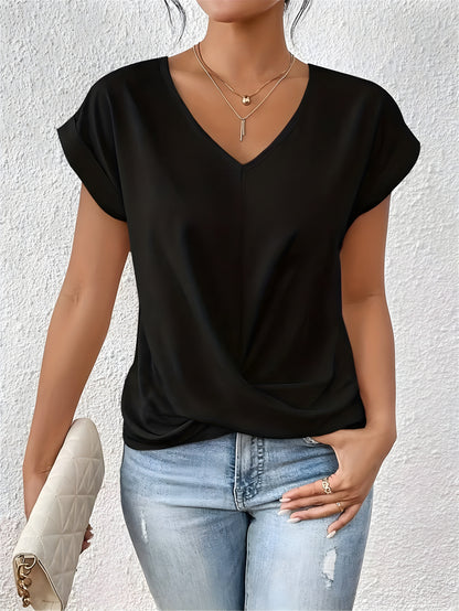 MEIKA™ – Klassieke Twist Detail V-Hals Top