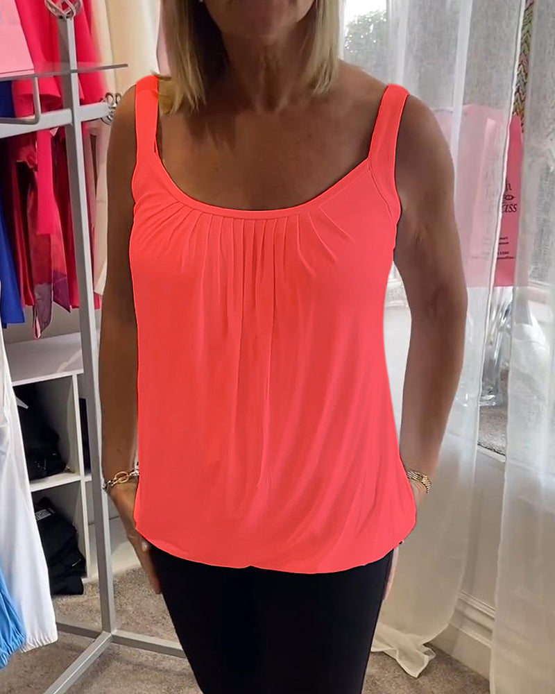 Luné® | Sofia — Elegante Mouwloze Top met Verfijnde Plooien