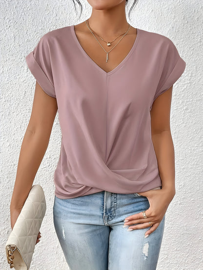 MEIKA™ – Klassieke Twist Detail V-Hals Top