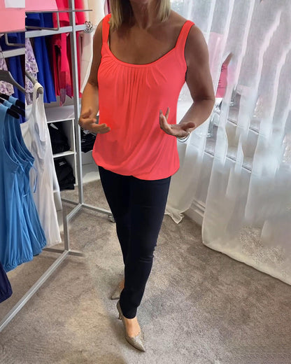 Luné® | Sofia — Elegante Mouwloze Top met Verfijnde Plooien