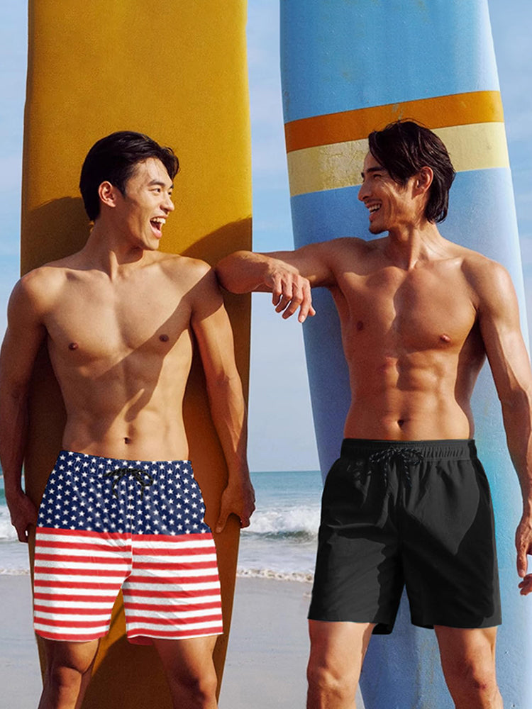 Quick-Dry Printed Swim Trunks with Compression Lining (US Only)