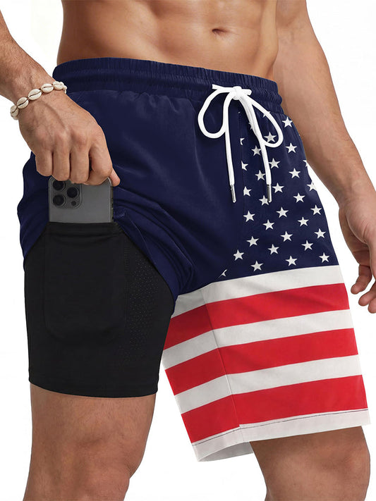 Stylish Printed Beach Swim Trunks (US Only)