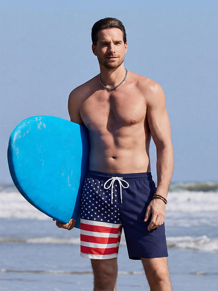 Stylish Printed Beach Swim Trunks (US Only)