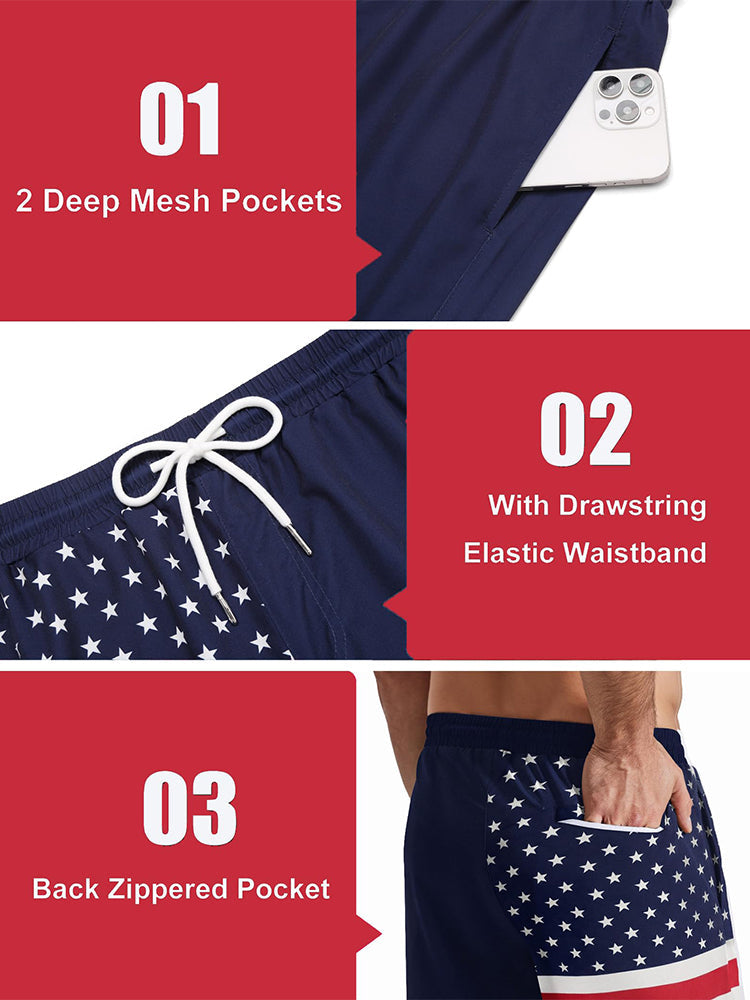 Stylish Printed Beach Swim Trunks (US Only)