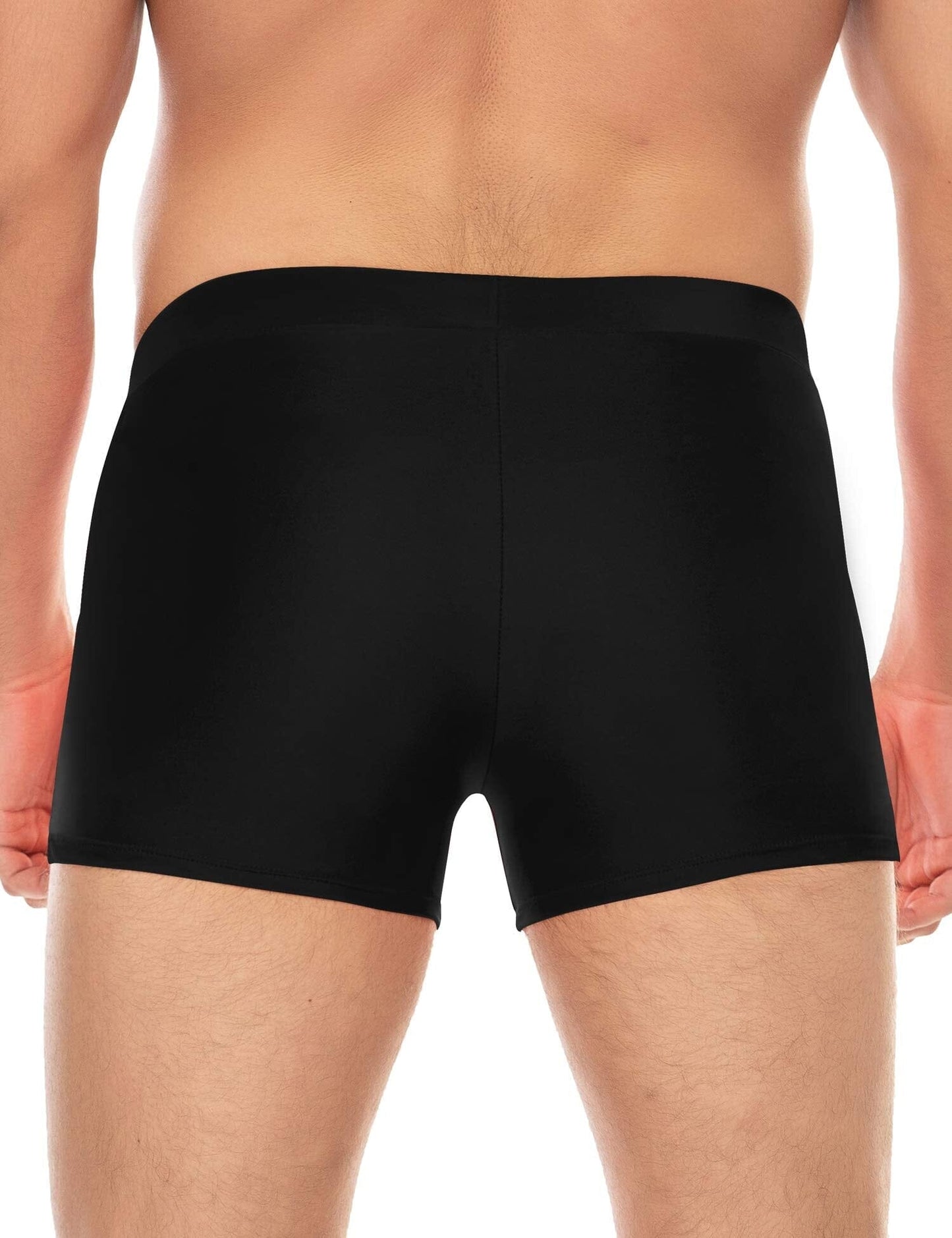 Men's Swimwear Swimsuits Solid Basic Swim Boxer Trunks Board Shorts with Zipper Pockets