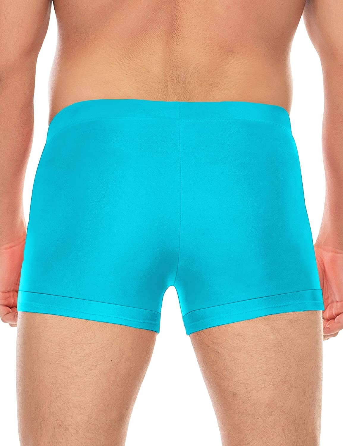 Men's Swimwear Swimsuits Solid Basic Swim Boxer Trunks Board Shorts with Zipper Pockets