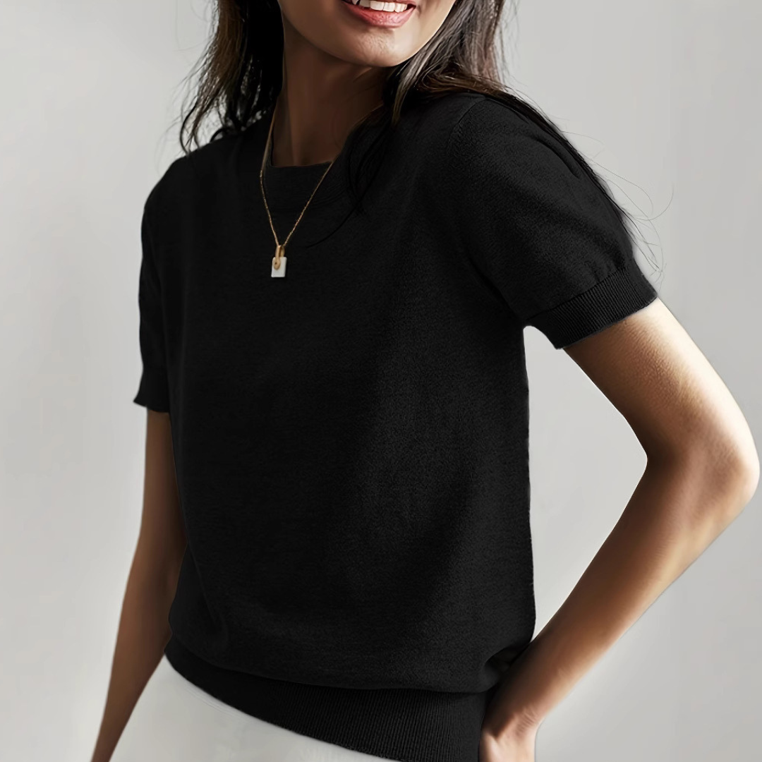 Viane - Casual Korte Mouw Crew Neck Top