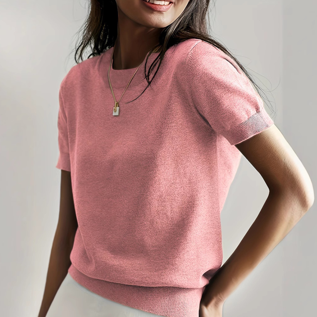 Viane - Casual Korte Mouw Crew Neck Top