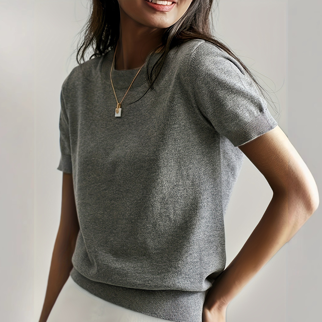Viane - Casual Korte Mouw Crew Neck Top