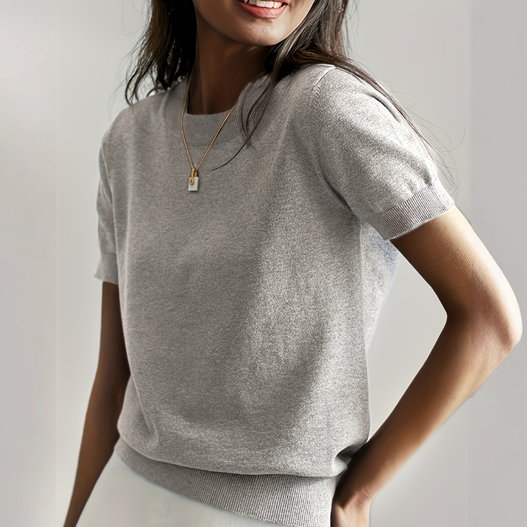 Viane - Casual Korte Mouw Crew Neck Top