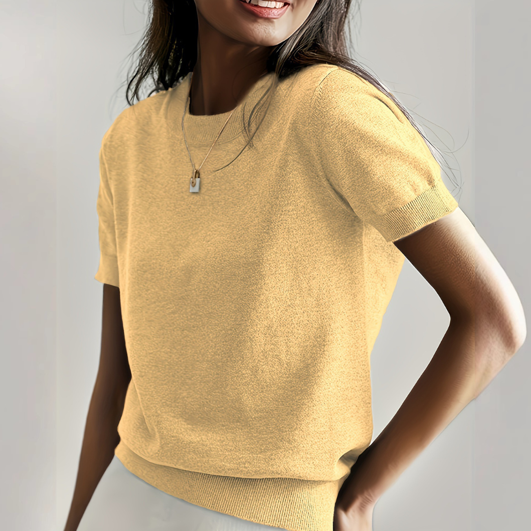 Viane - Casual Korte Mouw Crew Neck Top