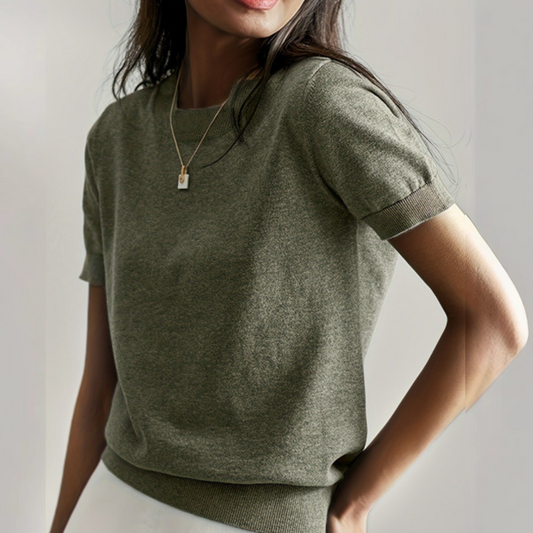 Viane - Casual Korte Mouw Crew Neck Top