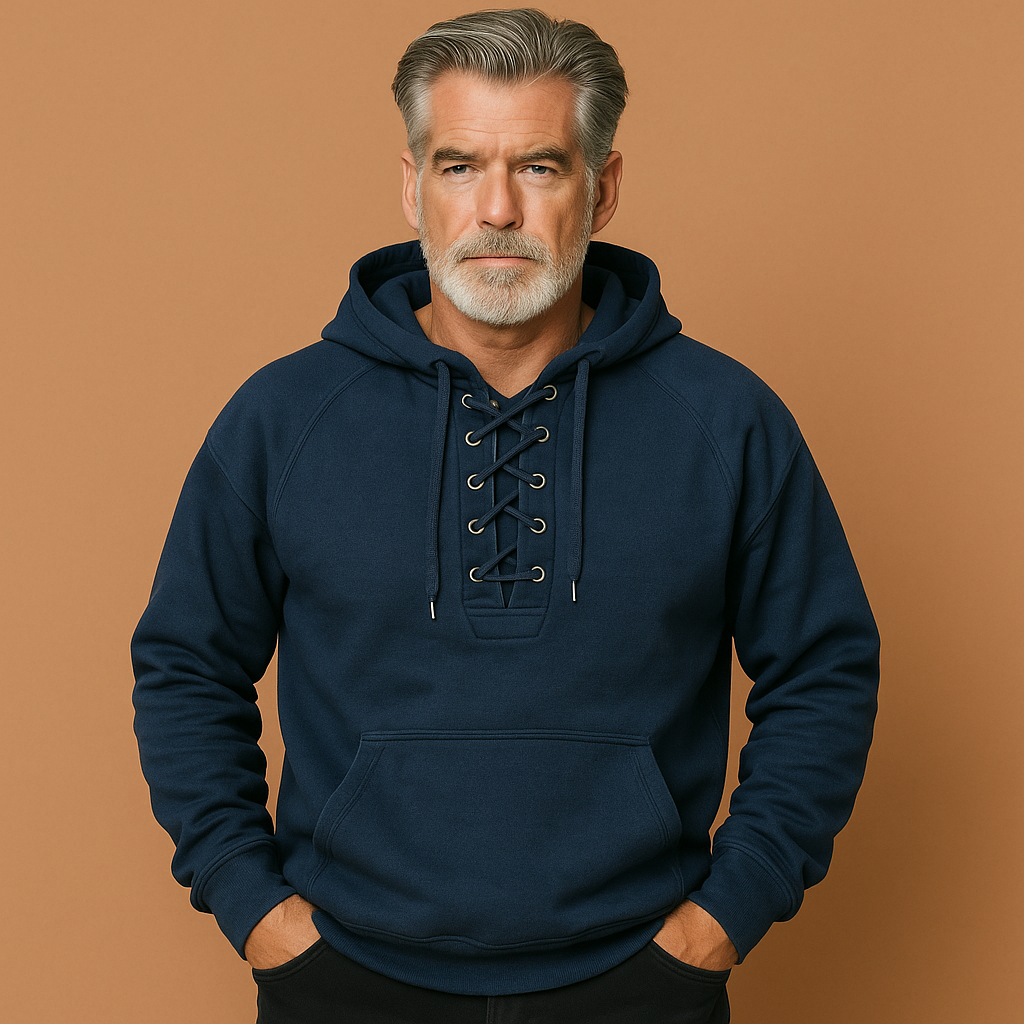 Luné® | Olivier — Luxe Hoodie met Verfijnd Veterdetail