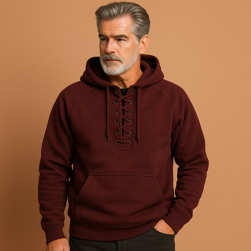 Luné® | Olivier — Luxe Hoodie met Verfijnd Veterdetail
