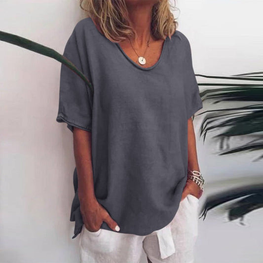 Luné® | Isabelle — Luxueus Ruimvallend Linnen T-shirt