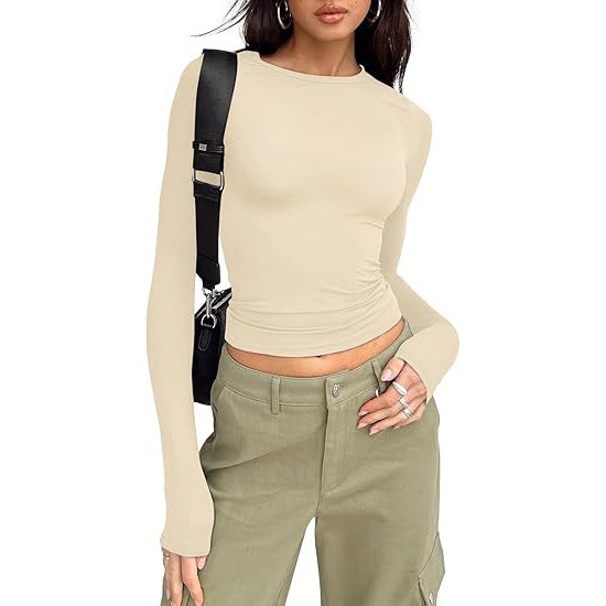 Luné® | Jill — Elegante Casual Top met Lange Mouwen & Ronde Hals
