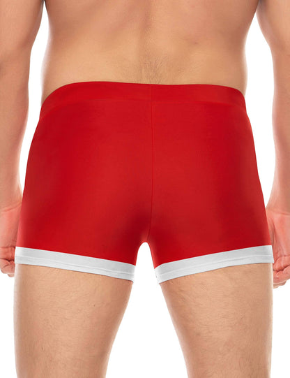 Men's Swimwear Swimsuits Solid Basic Swim Boxer Trunks Board Shorts with Zipper Pockets