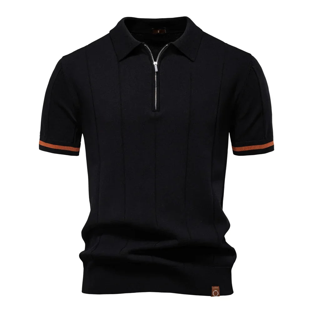 Luné® | Valentino — Moderne Herenpolo met Verfijnde Rits