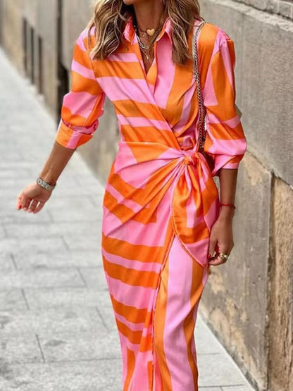 Laluna® | Jurk met Wikkelprint