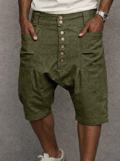 Casual 100% Cotton Drop Crotch Harem Shorts