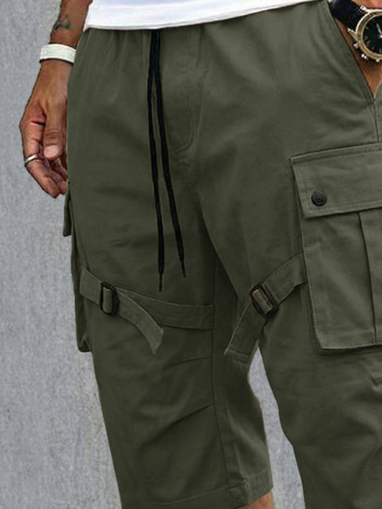 Casual Strap Design Cargo Shorts