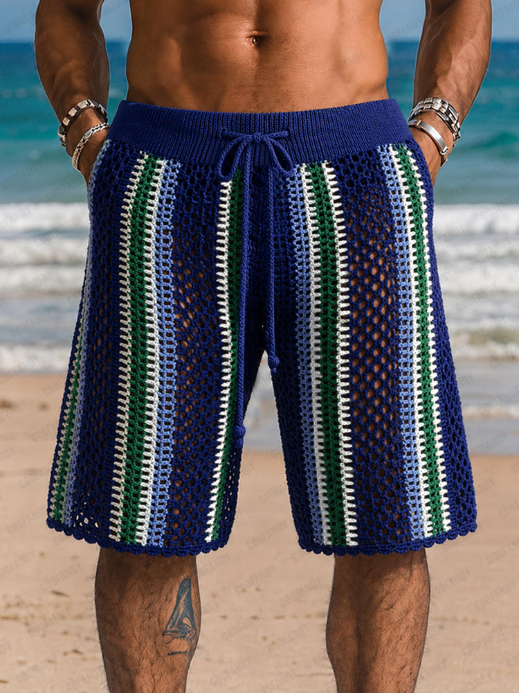 Casual Resort Knit Braided Shorts