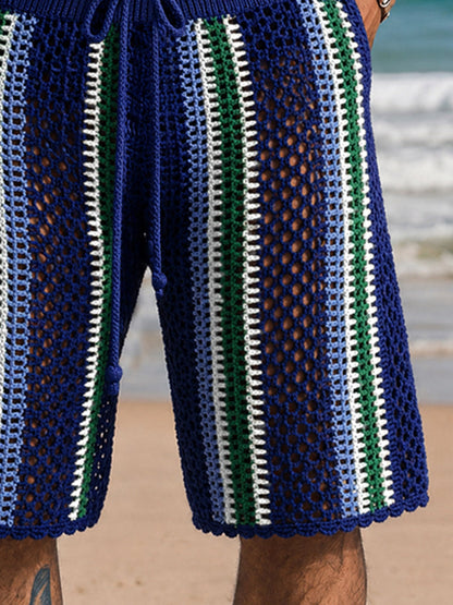 Casual Resort Knit Braided Shorts