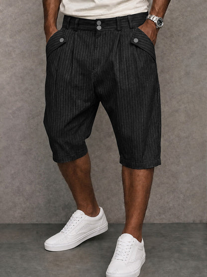 Smart Casual Summer Pinstripe Shorts
