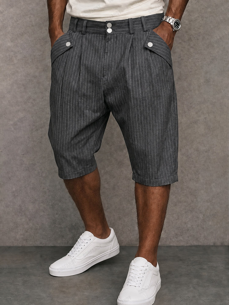 Smart Casual Summer Pinstripe Shorts