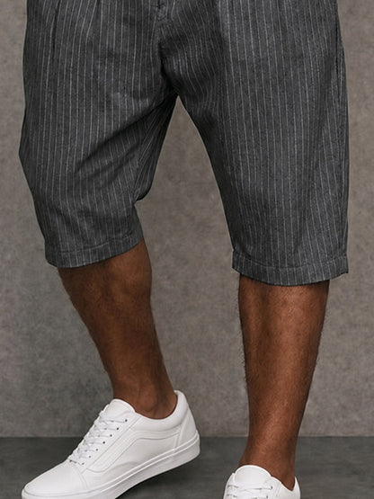 Modern Commuter Button Accent Suit Shorts