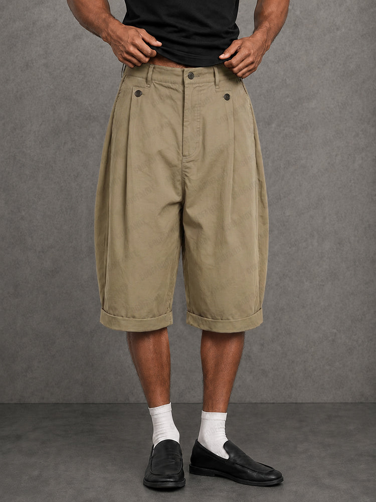 Summer Relaxed Fit 100% Cotton Knee Length Shorts