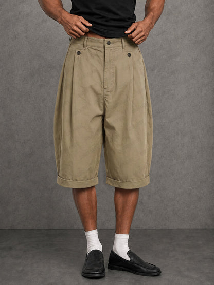 Summer Relaxed Fit 100% Cotton Knee Length Shorts