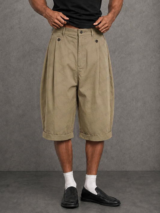Summer Relaxed Fit 100% Cotton Knee Length Shorts