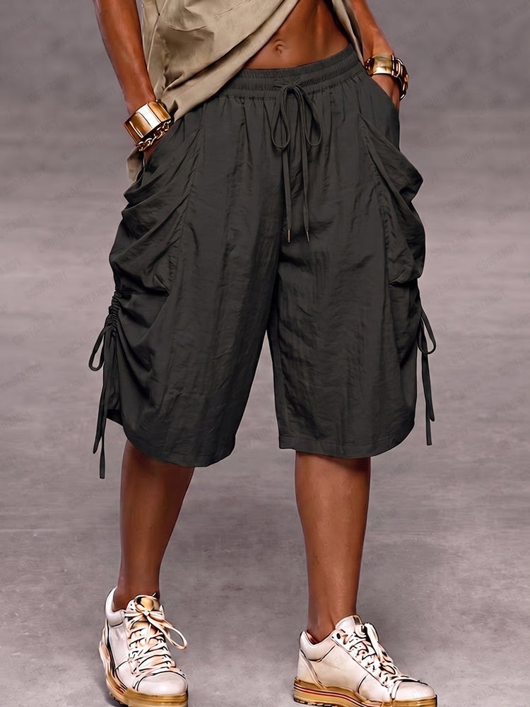 Utility Baggy Drawstring Cargo Shorts