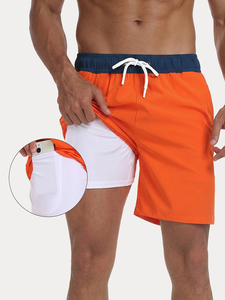 Resort Built-In Liner Colorblock Swim Trunks