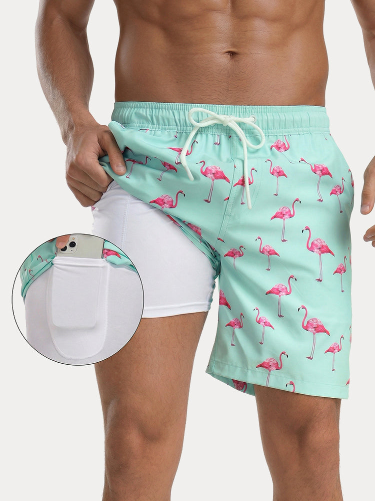 Vacation Casual Printed Swim Trunks